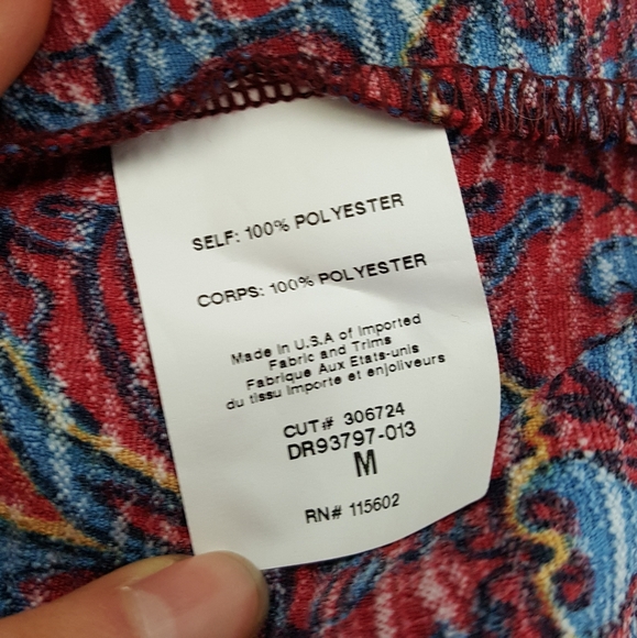 Red blue patterned racerback dress Lush size M - Picture 6 of 9